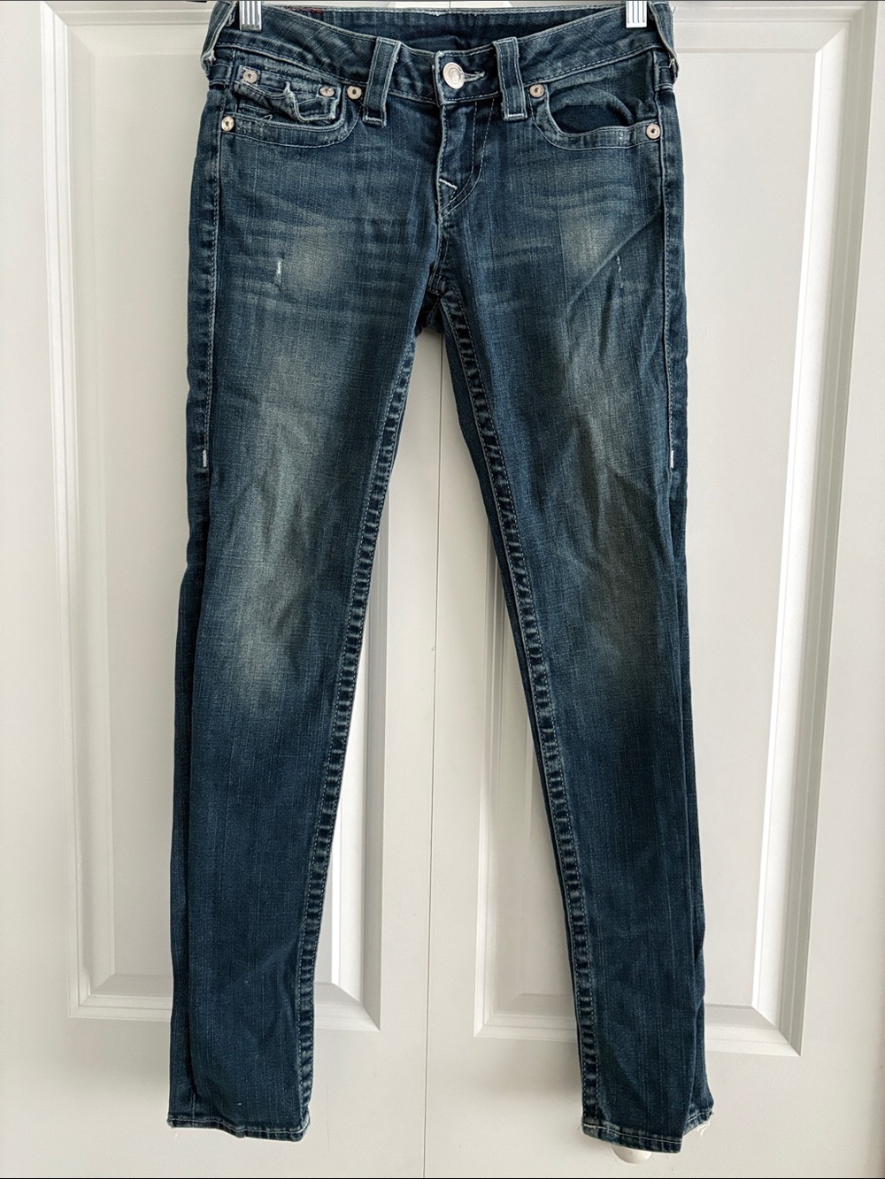 True Religion Jeans Vintage Made in USA 🇺🇸 Size 27 Low Rise Skinny Dark Wash